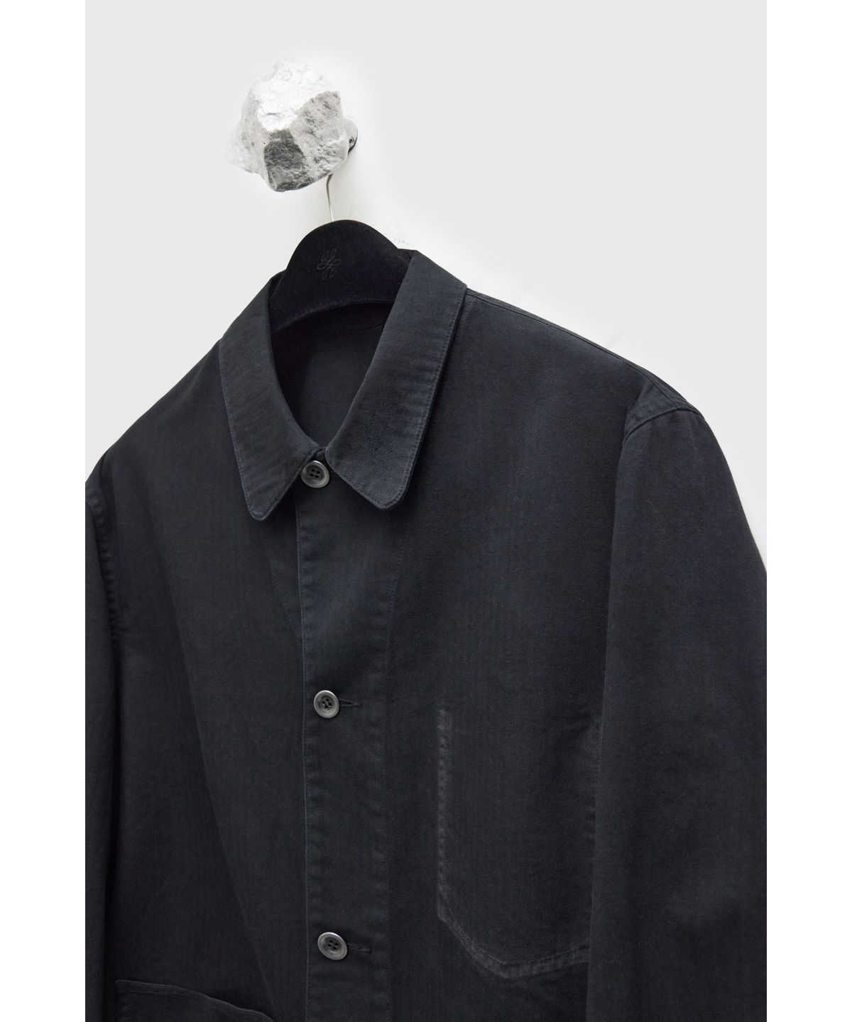유스(YOUTH) Washed French Work Jacket - Washed Black