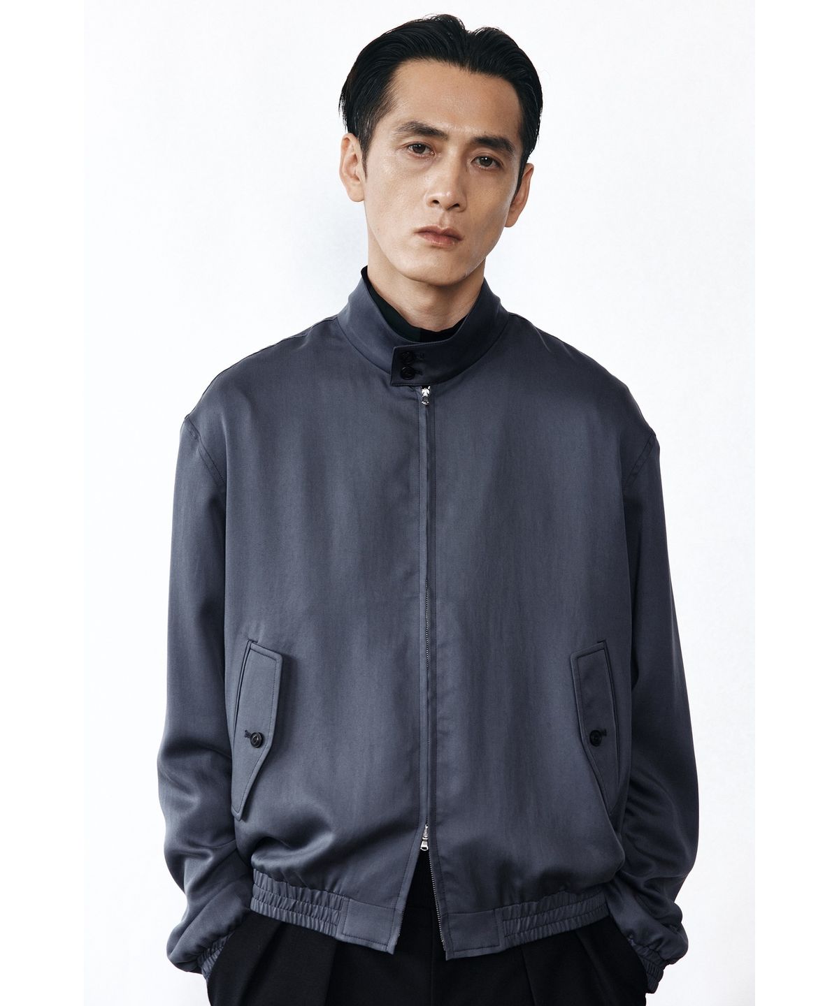 유스(YOUTH) Soft Drapery Harrington Jacket - Charcoal Grey