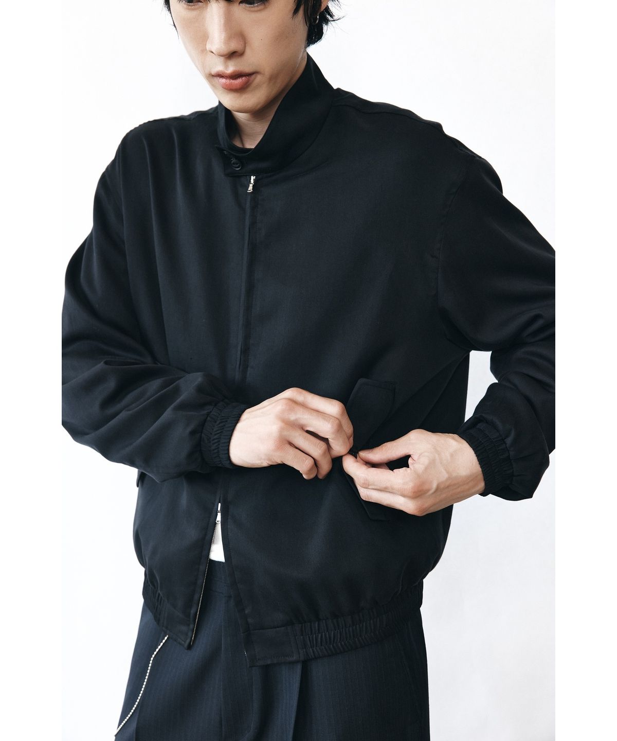 유스(YOUTH) Soft Drapery Harrington Jacket - Black