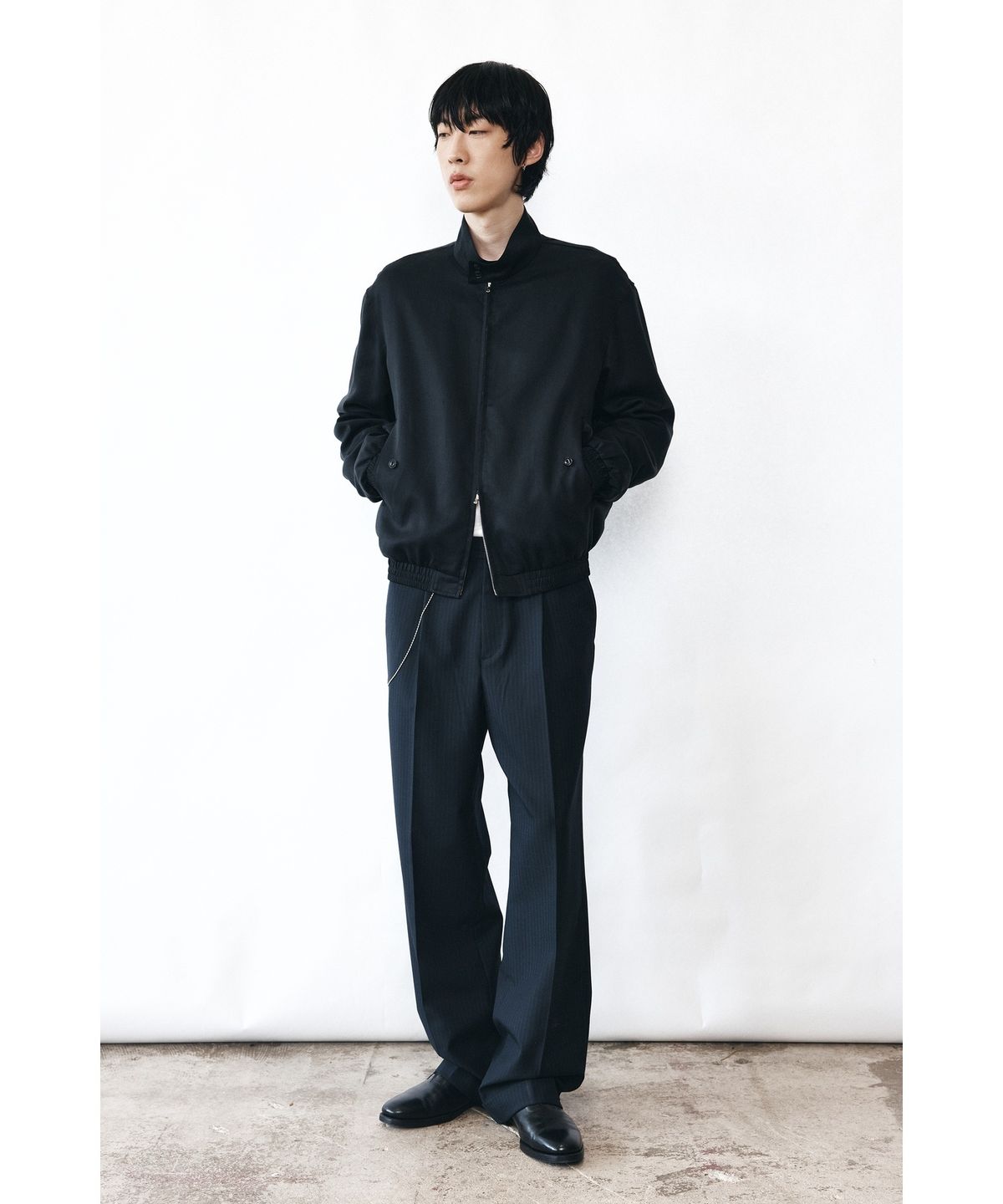 유스(YOUTH) Soft Drapery Harrington Jacket - Black