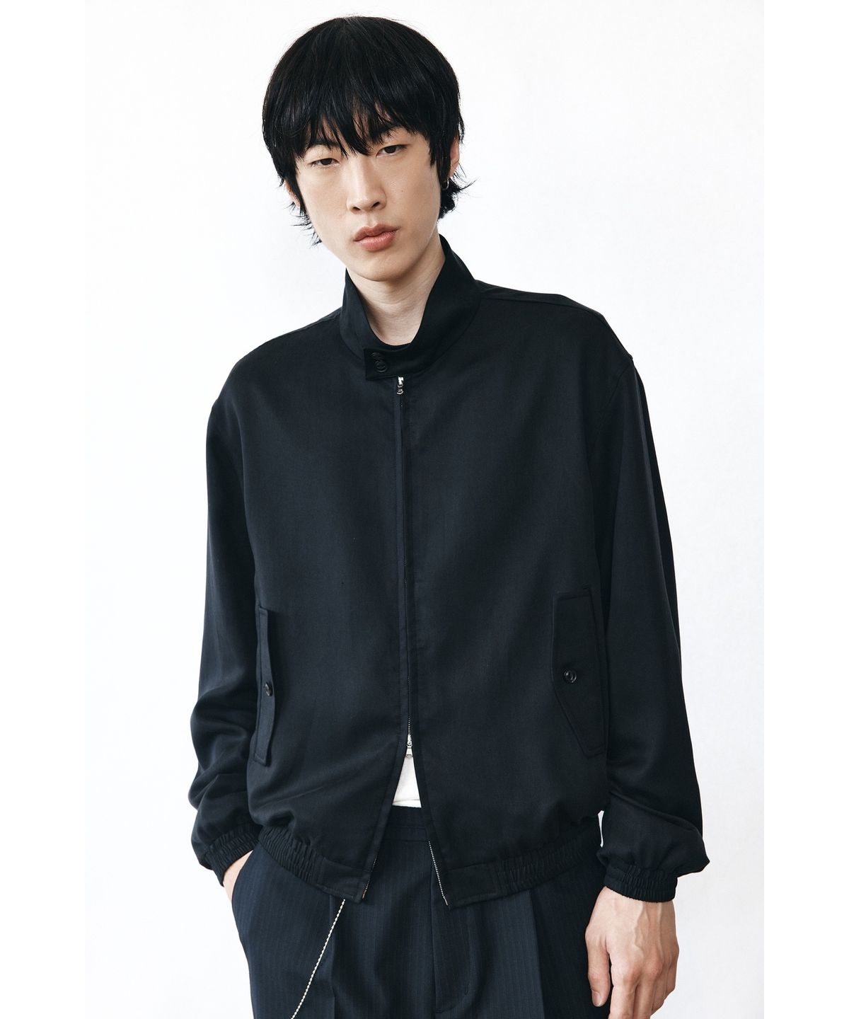유스(YOUTH) Soft Drapery Harrington Jacket - Black