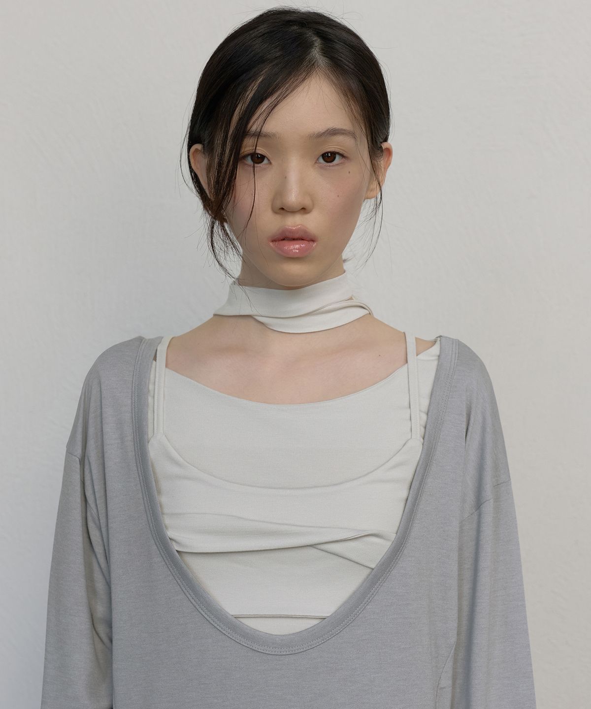플레어업(FLAREUP) 2-Layered Offset Long Sleeve (FL-198_Gray)