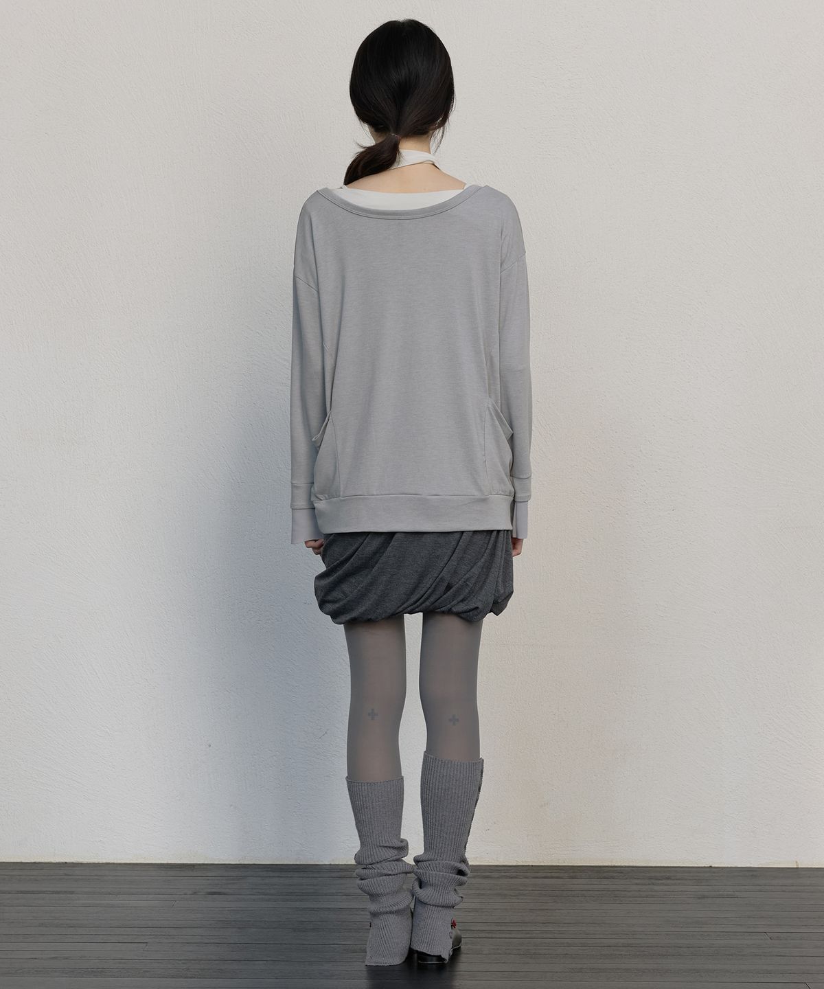플레어업(FLAREUP) 2-Layered Offset Long Sleeve (FL-198_Gray)
