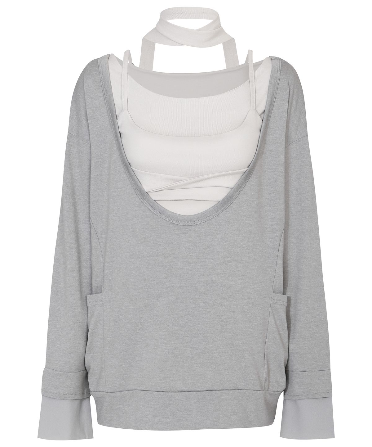 플레어업(FLAREUP) 2-Layered Offset Long Sleeve (FL-198_Gray)