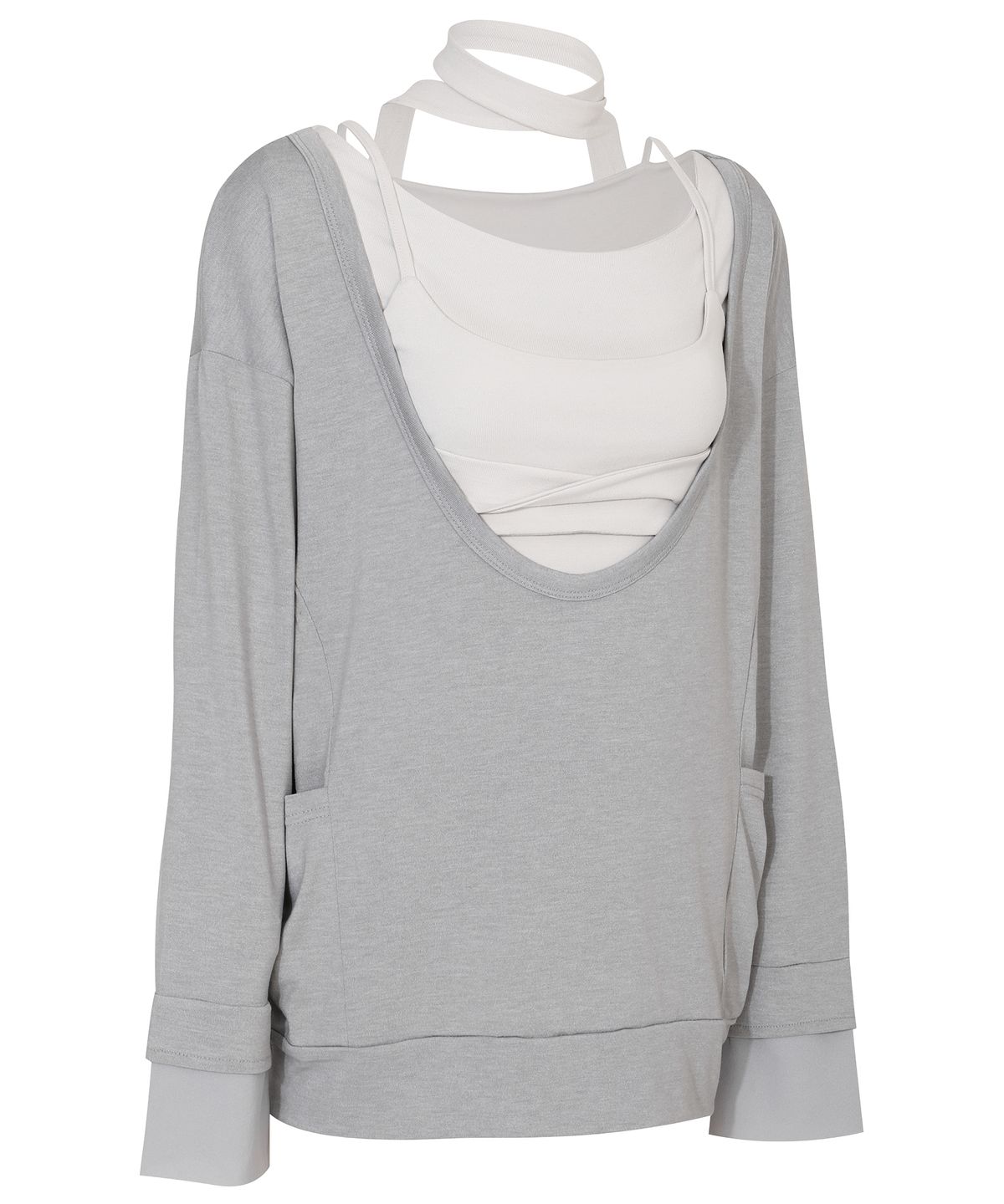플레어업(FLAREUP) 2-Layered Offset Long Sleeve (FL-198_Gray)