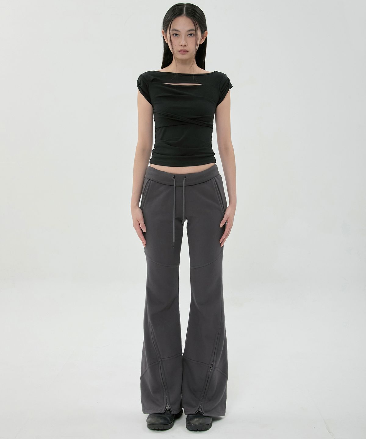 플레어업(FLAREUP) Nana Flared Sweatpants (FL-273_Charcoal)