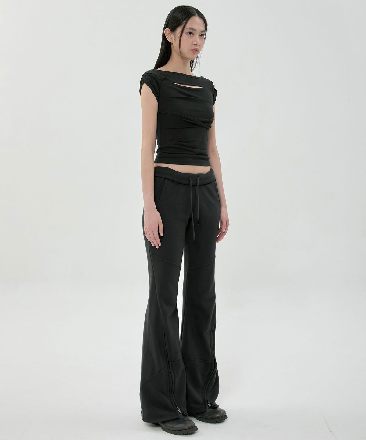 플레어업(FLAREUP) Nana Flared Sweatpants (FL-273_Black)