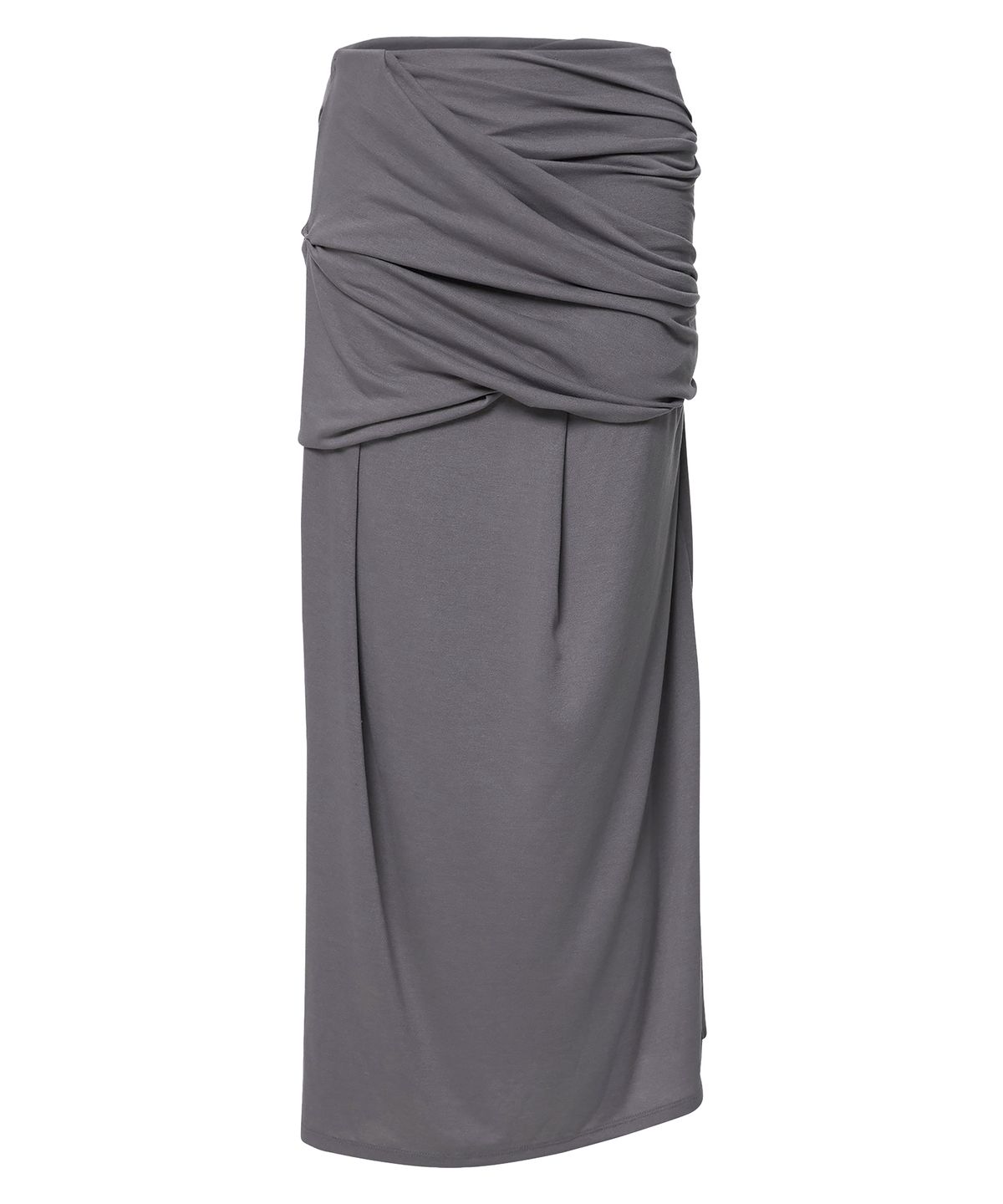 플레어업(FLAREUP) Draped Long Skirt (FL-275_Dark Gray)