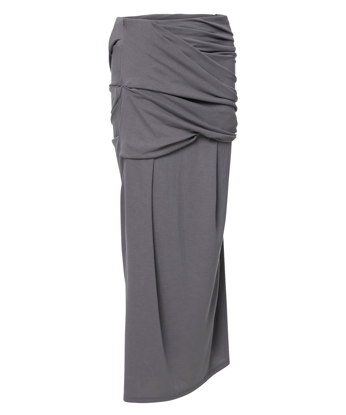 플레어업(FLAREUP) Draped Long Skirt (FL-275_Dark Gray)