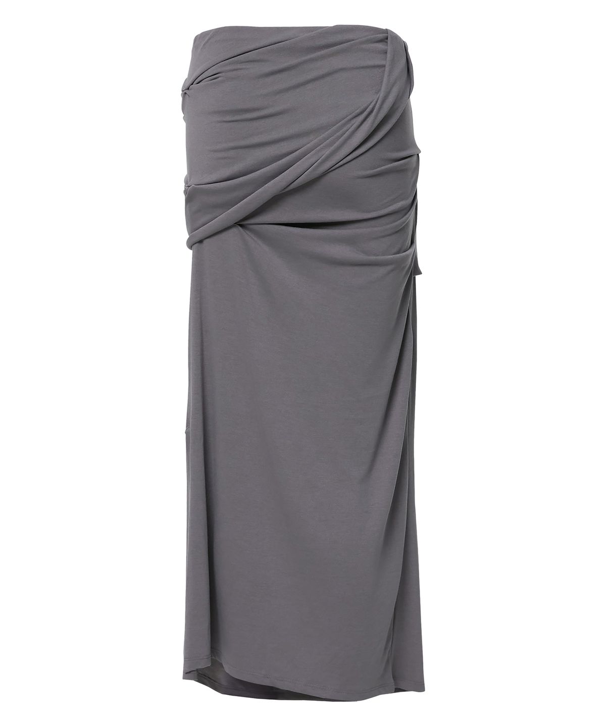 플레어업(FLAREUP) Draped Long Skirt (FL-275_Dark Gray)