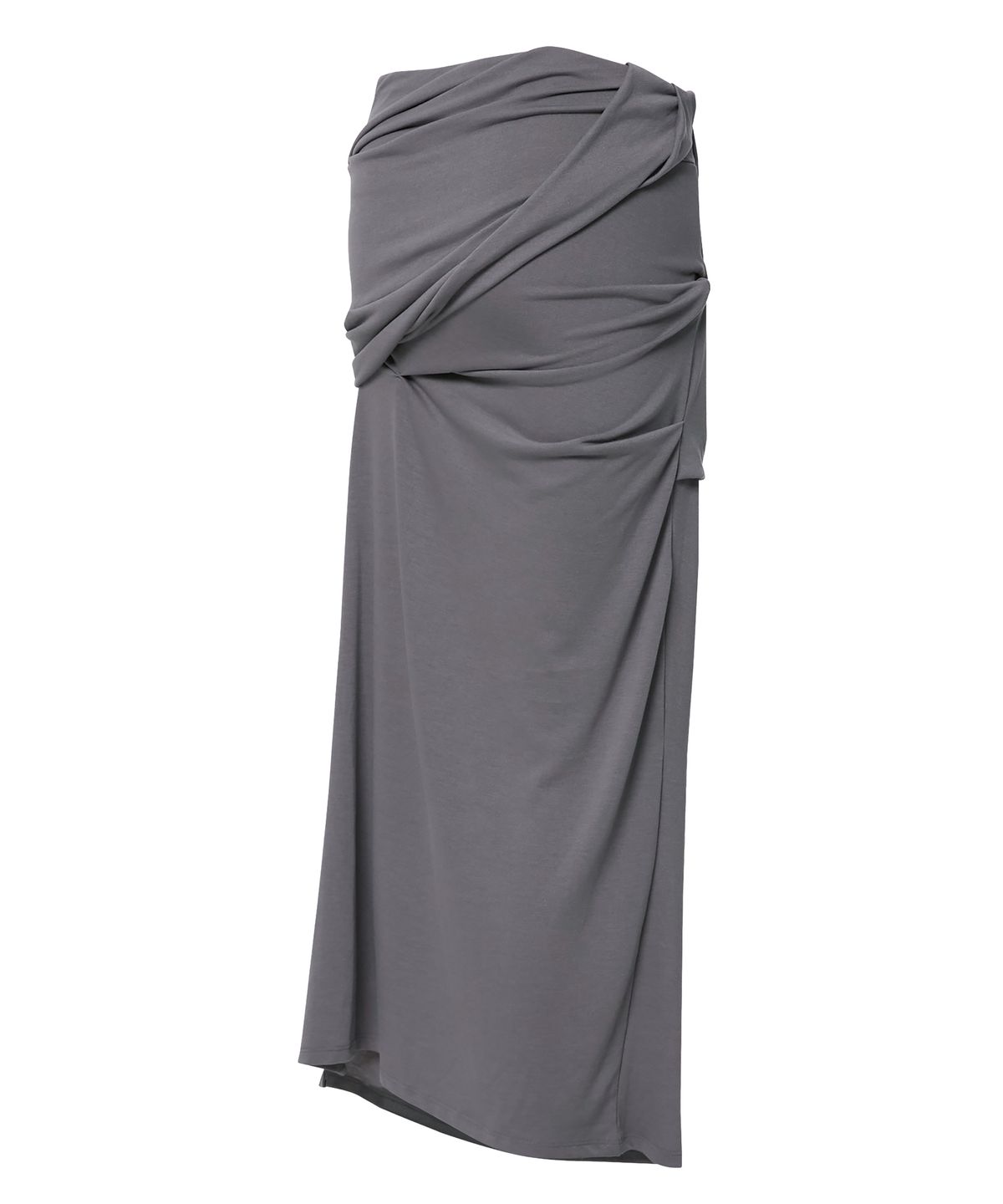 플레어업(FLAREUP) Draped Long Skirt (FL-275_Dark Gray)
