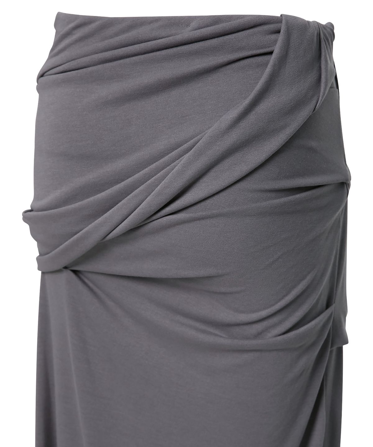 플레어업(FLAREUP) Draped Long Skirt (FL-275_Dark Gray)