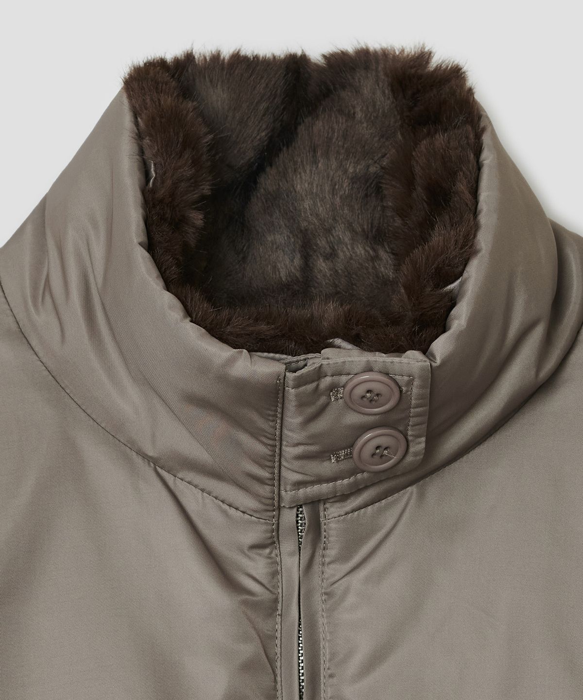 타입서비스(TYPESERVICE) Fur Collar Bomber Jacket [Beige]