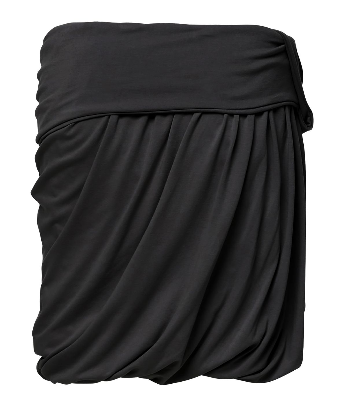 플레어업(FLAREUP) Layered Drape Midi Skirt (FL-276_Black)