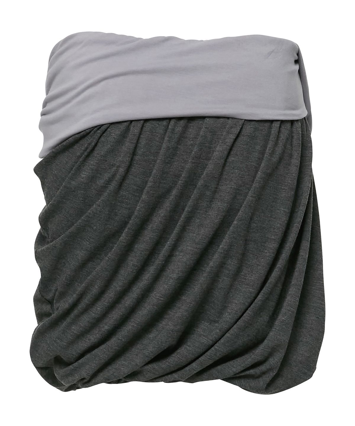 플레어업(FLAREUP) Layered Drape Midi Skirt (FL-276_Charcoal)