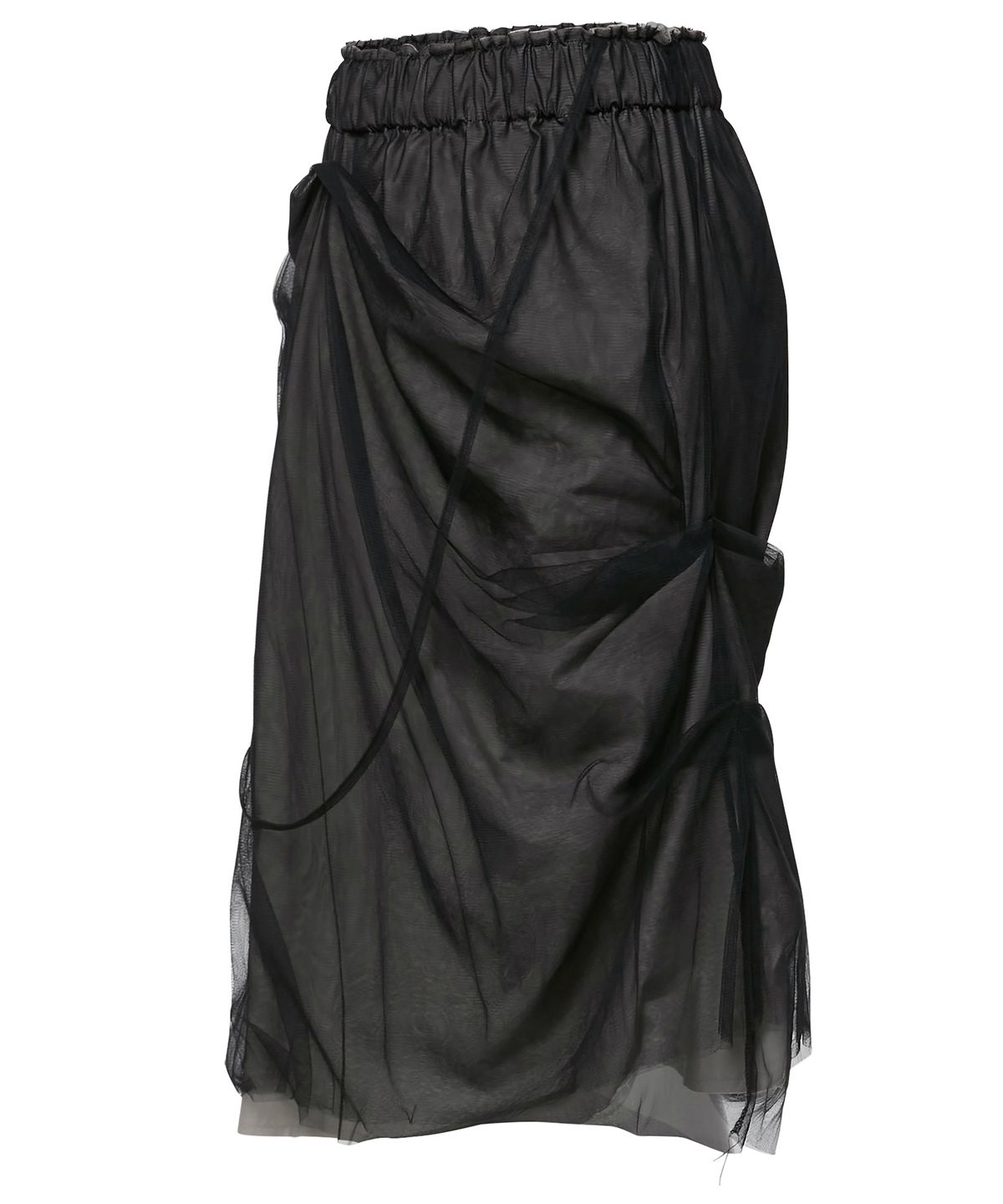 플레어업(FLAREUP) Sheer Layered Midi Skirt (FL-277_Black)