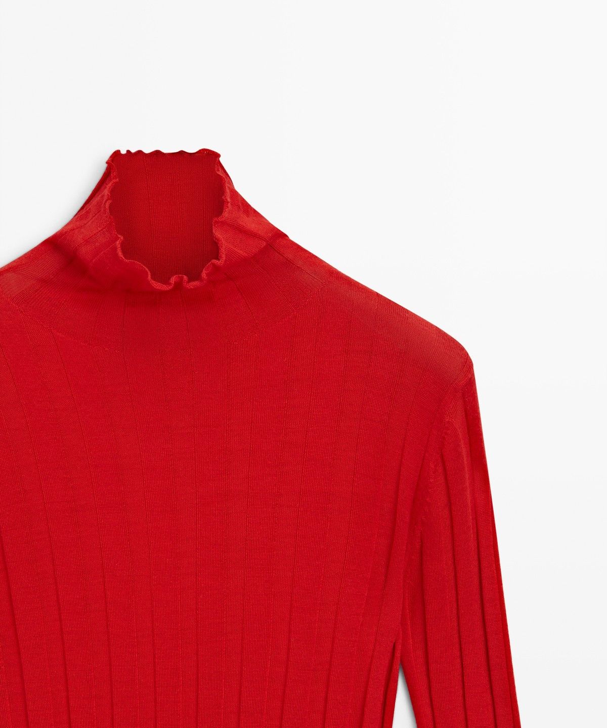 마시모두띠(MASSIMO DUTTI) 골지 모크 넥 니트 스웨터