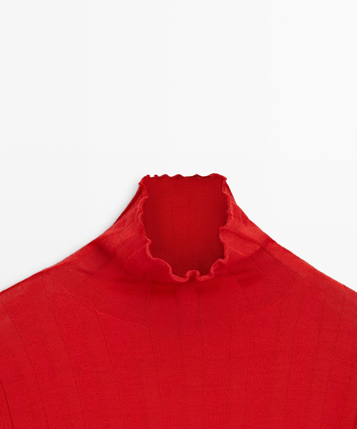 마시모두띠(MASSIMO DUTTI) 골지 모크 넥 니트 스웨터