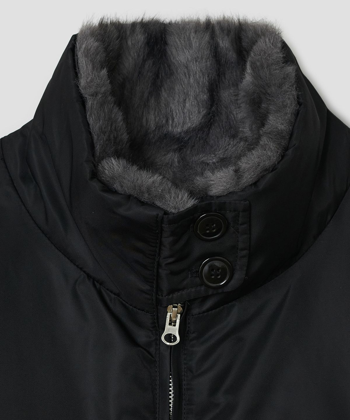 타입서비스(TYPESERVICE) Fur Collar Bomber Jacket [Black]
