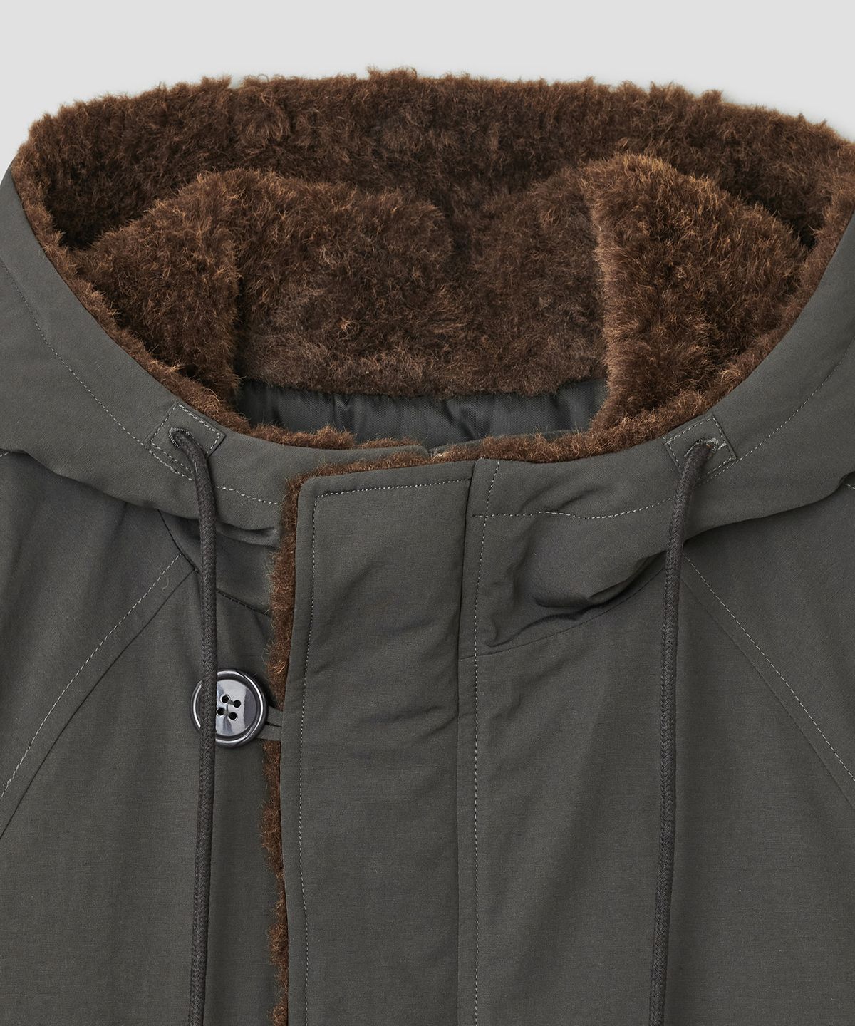 타입서비스(TYPESERVICE) Fur Trim Padded Jacket [Charcoal]