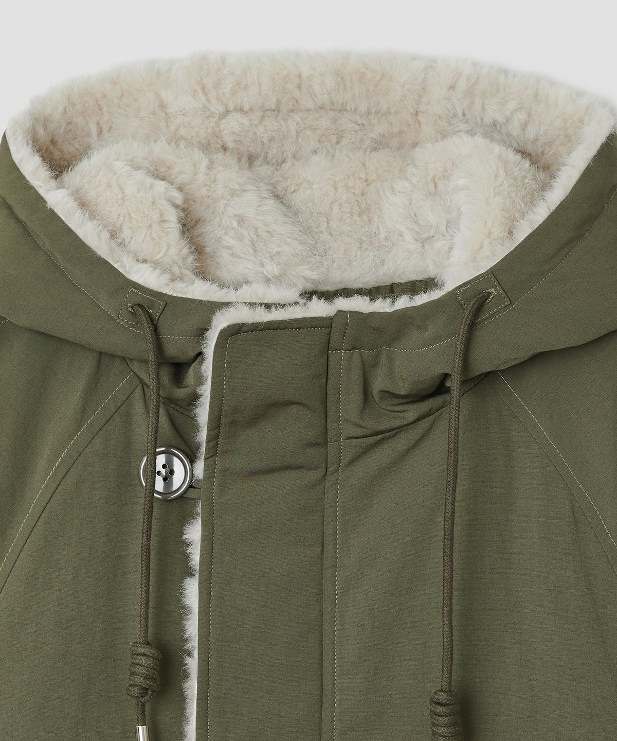 타입서비스(TYPESERVICE) Fur Trim Padded Jacket [Khaki]