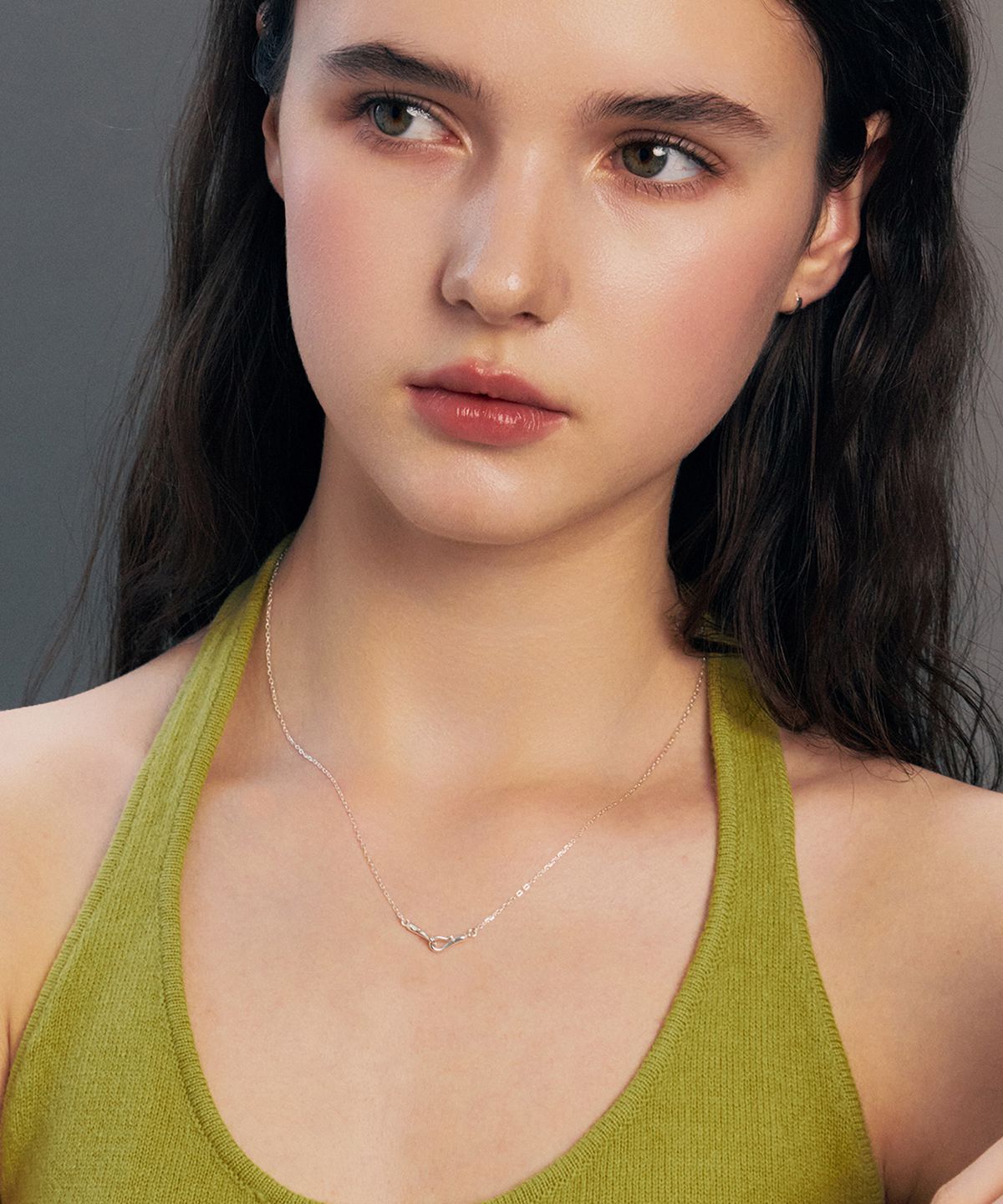 헤이(HEI) [sv925] sculptural hook necklace