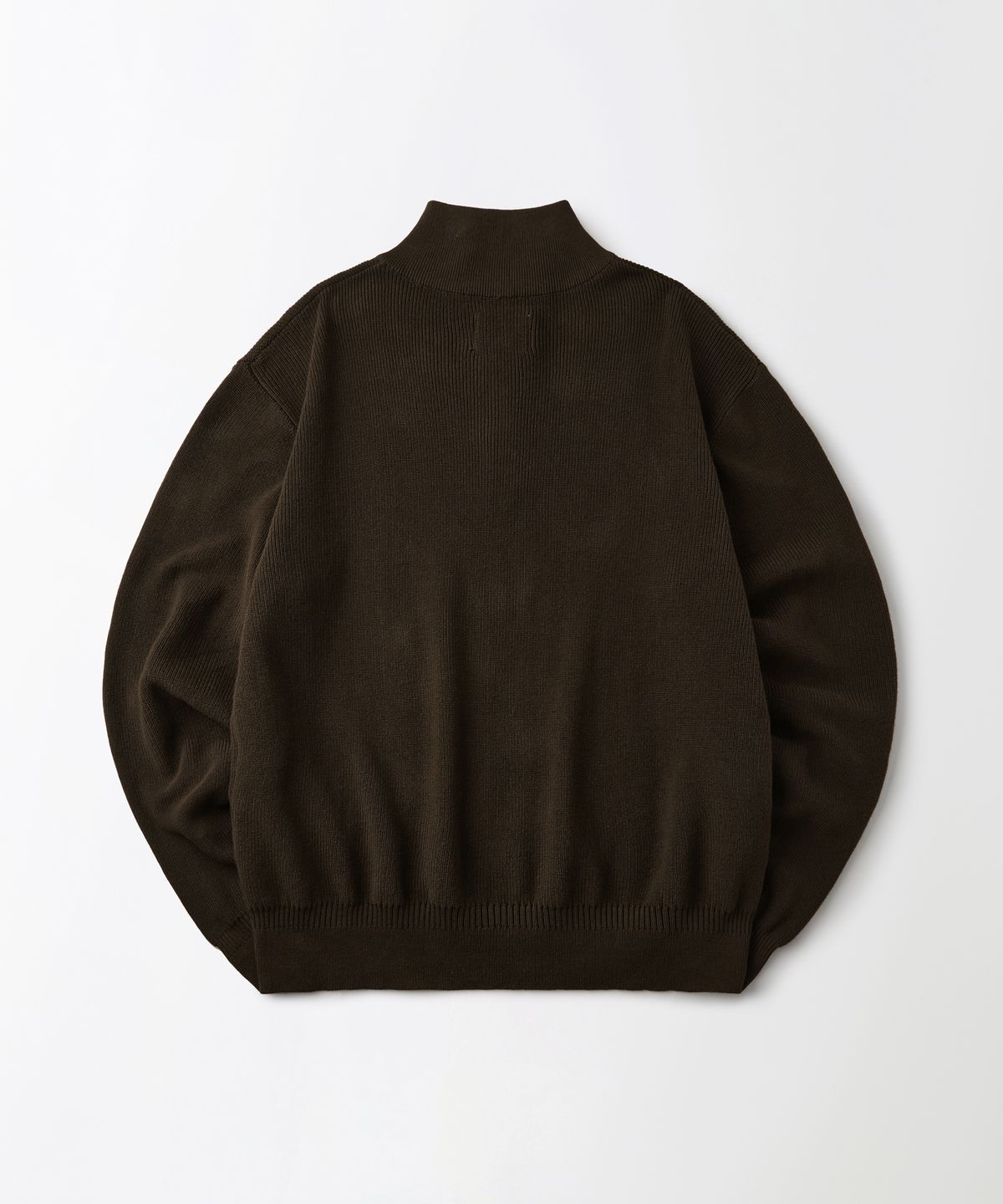 아웃스탠딩(OUTSTANDING) HALF ZIP-UP KNIT SWEATER_BROWN