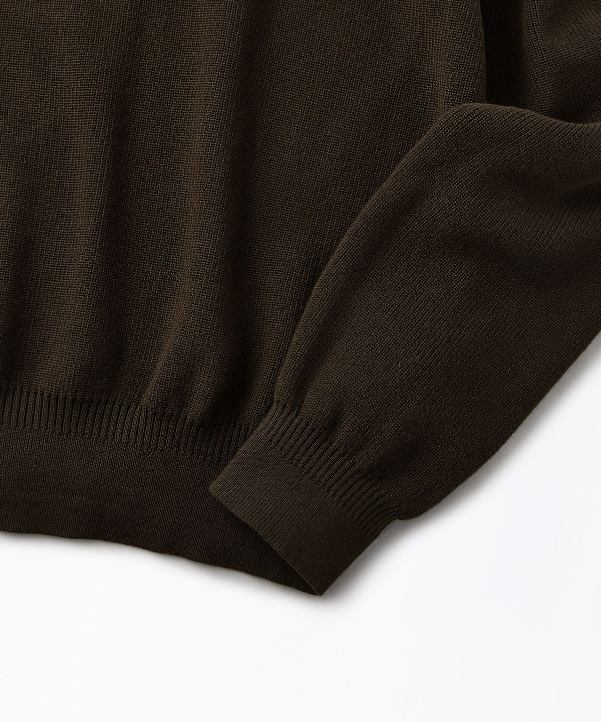 아웃스탠딩(OUTSTANDING) HALF ZIP-UP KNIT SWEATER_BROWN