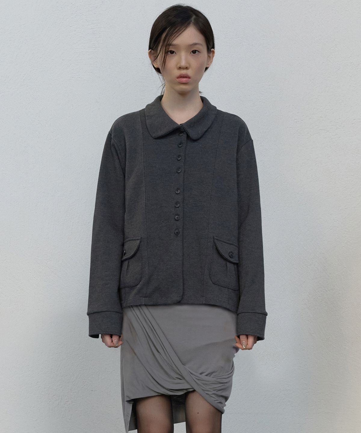 플레어업(FLAREUP) Offset Button Jacket (FL-065_Charcoal)