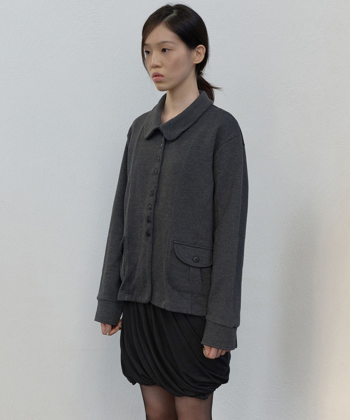 플레어업(FLAREUP) Offset Button Jacket (FL-065_Charcoal)