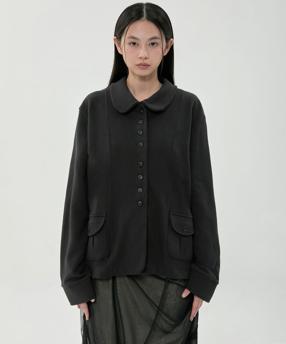 플레어업(FLAREUP) Offset Button Jacket (FL-065_Black)