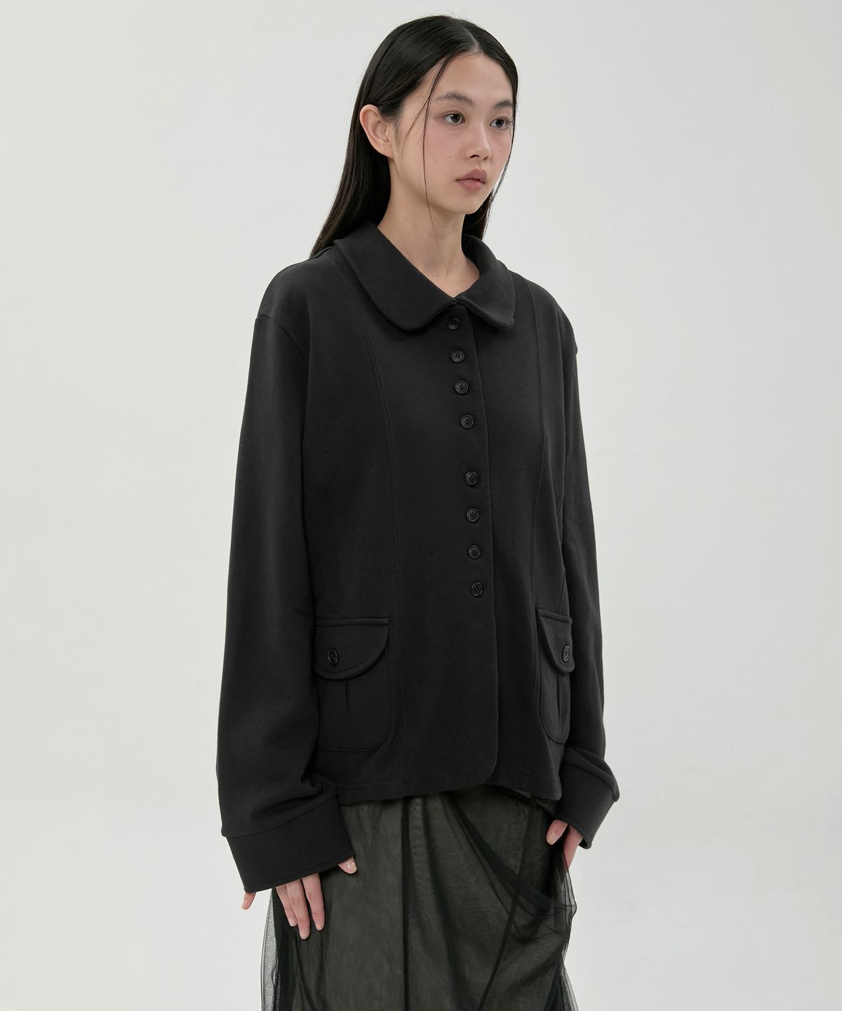 플레어업(FLAREUP) Offset Button Jacket (FL-065_Black)