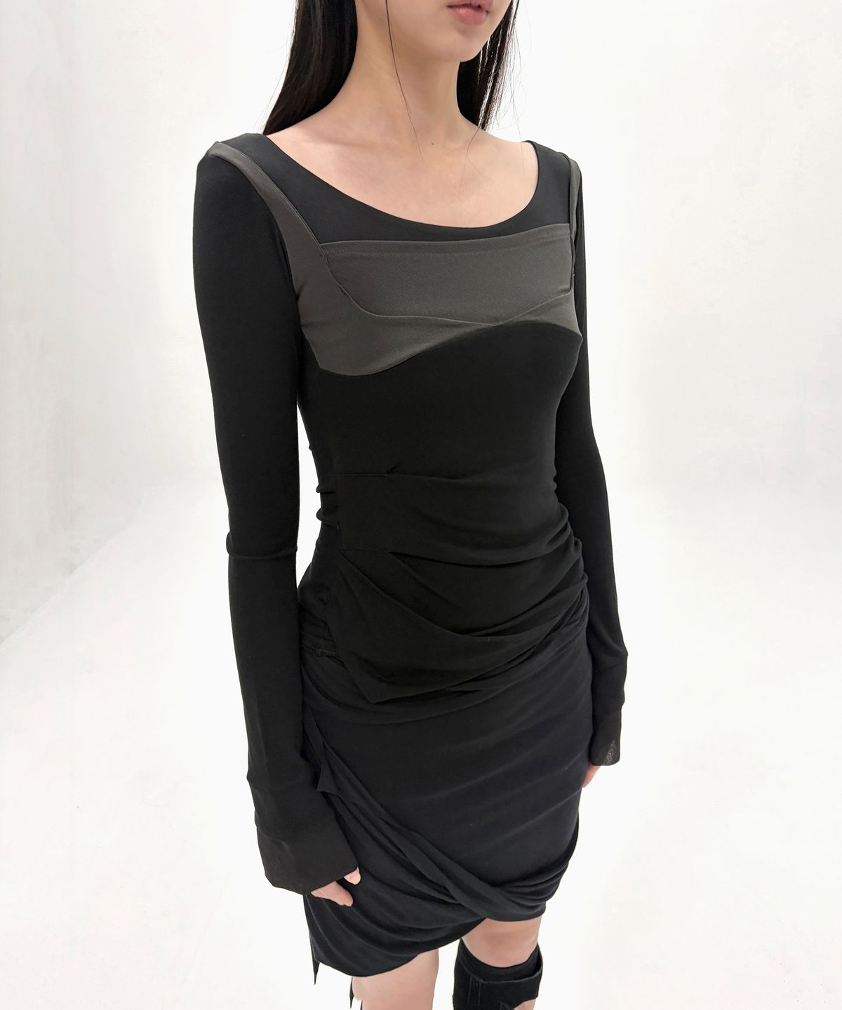 플레어업(FLAREUP) Layered Sculpted Long Sleeve (FL-196_Black)