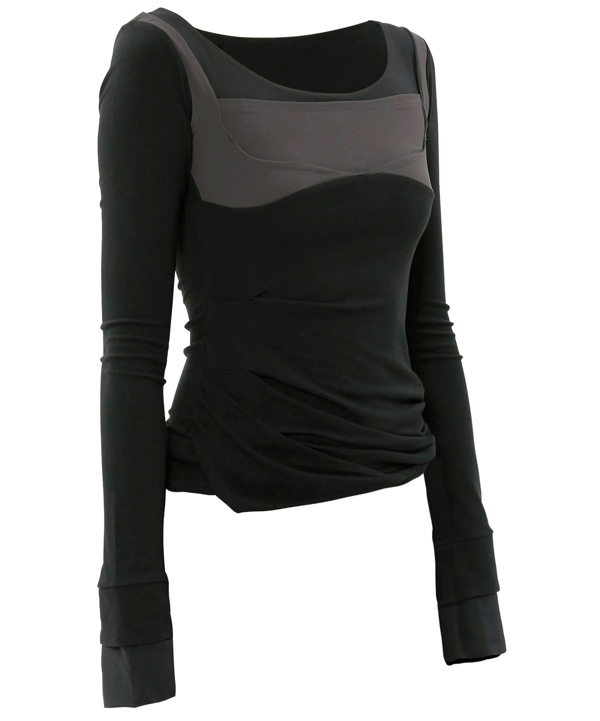 플레어업(FLAREUP) Layered Sculpted Long Sleeve (FL-196_Black)