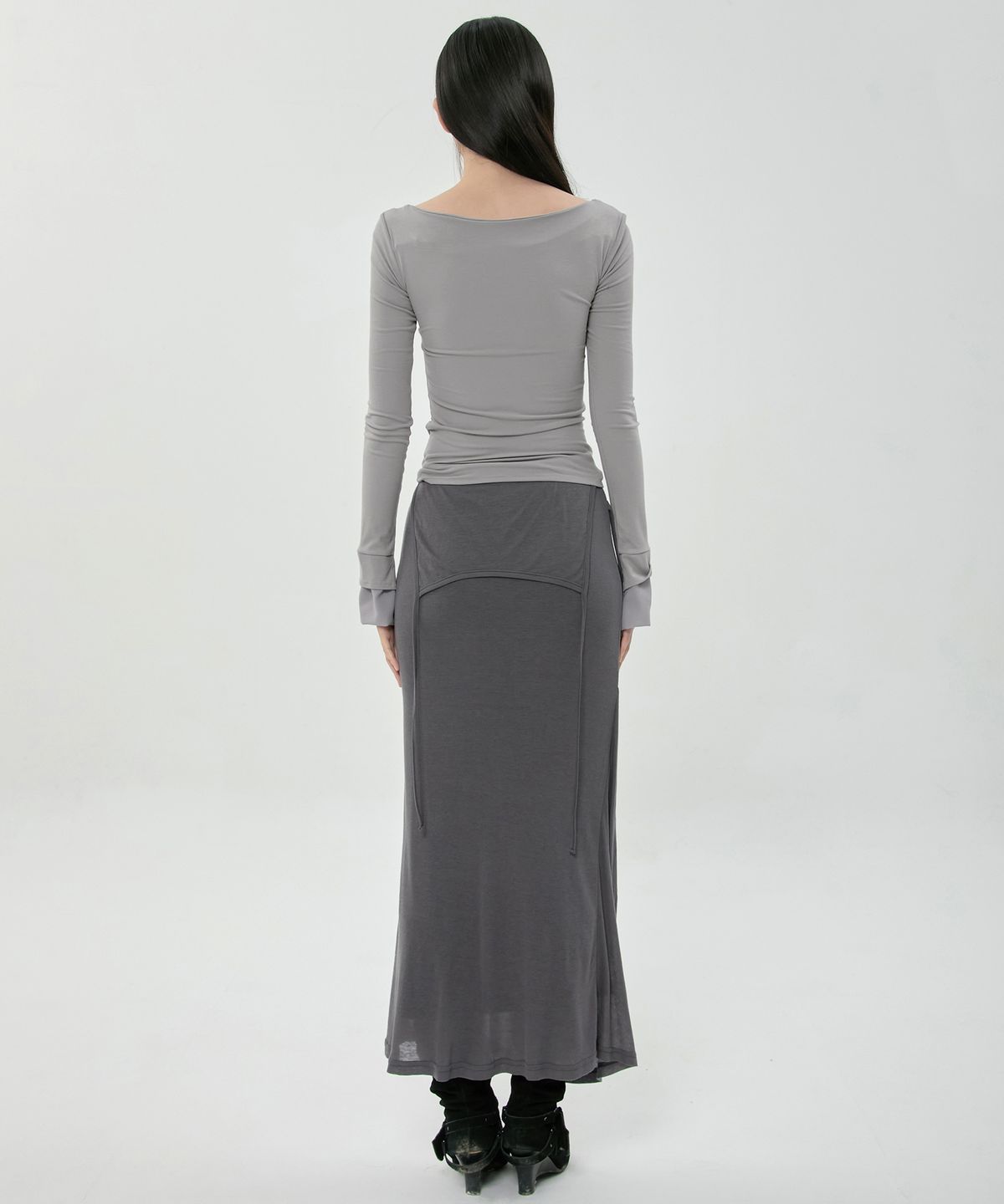 플레어업(FLAREUP) Layered Sculpted Long Sleeve (FL-196_Gray)