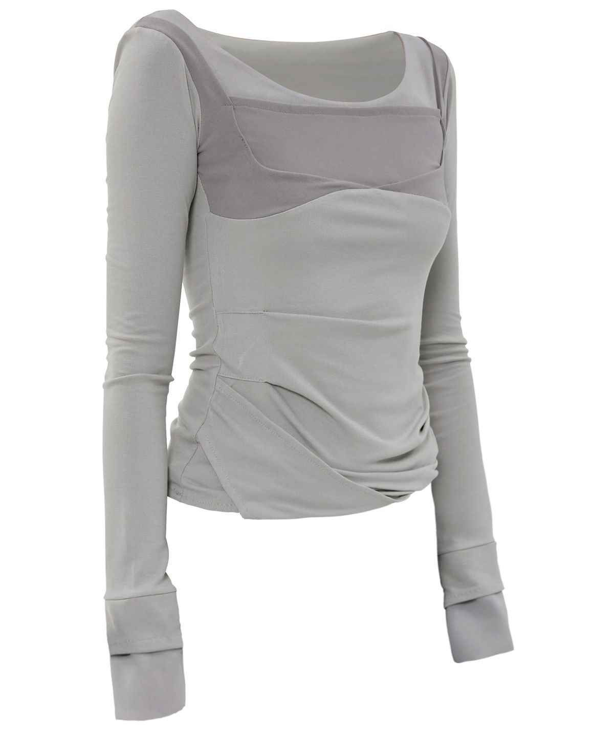 플레어업(FLAREUP) Layered Sculpted Long Sleeve (FL-196_Gray)