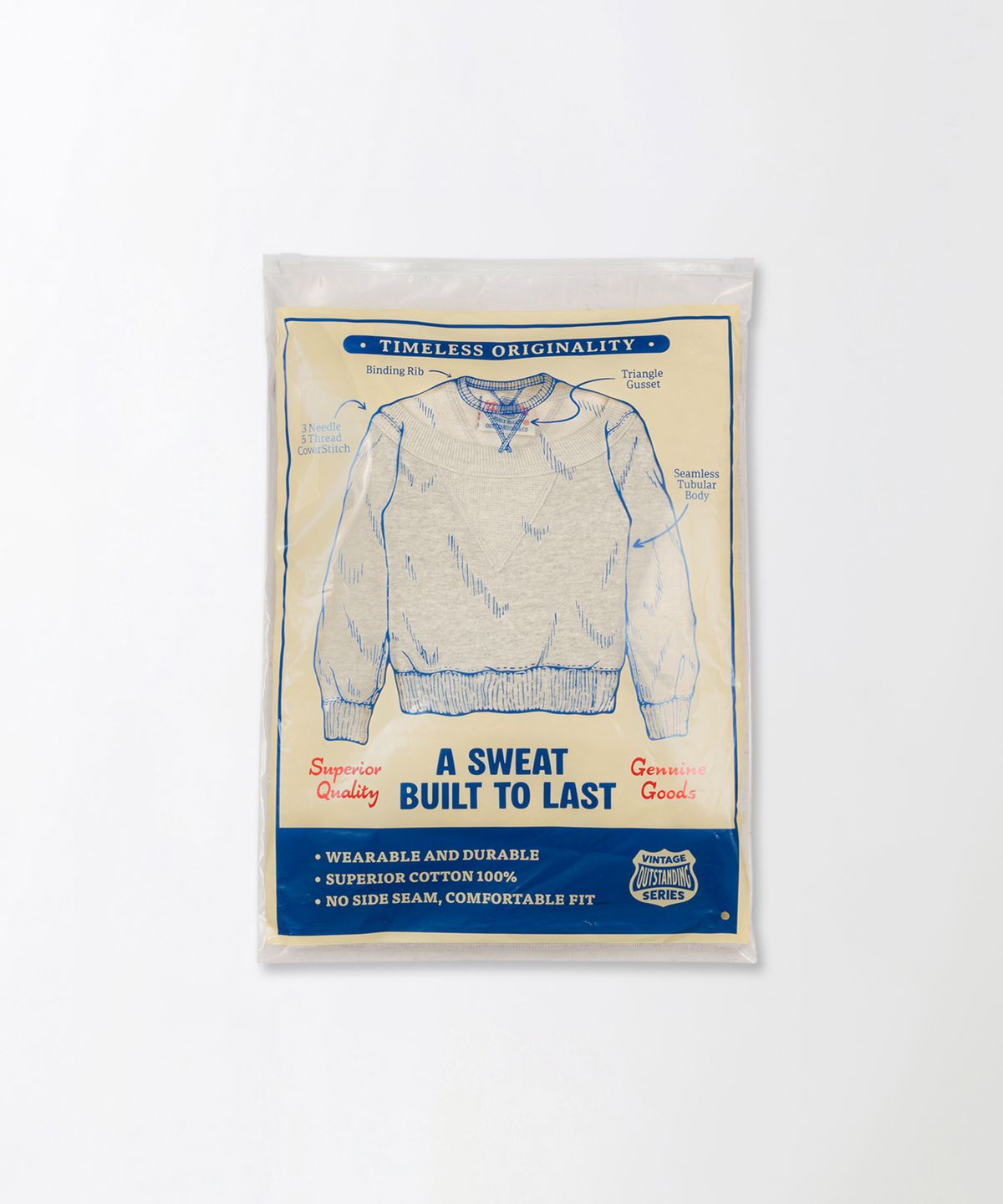아웃스탠딩(OUTSTANDING) JAPANESE URAKE JERSEY TUBULAR SWEAT_1%OATMEAL