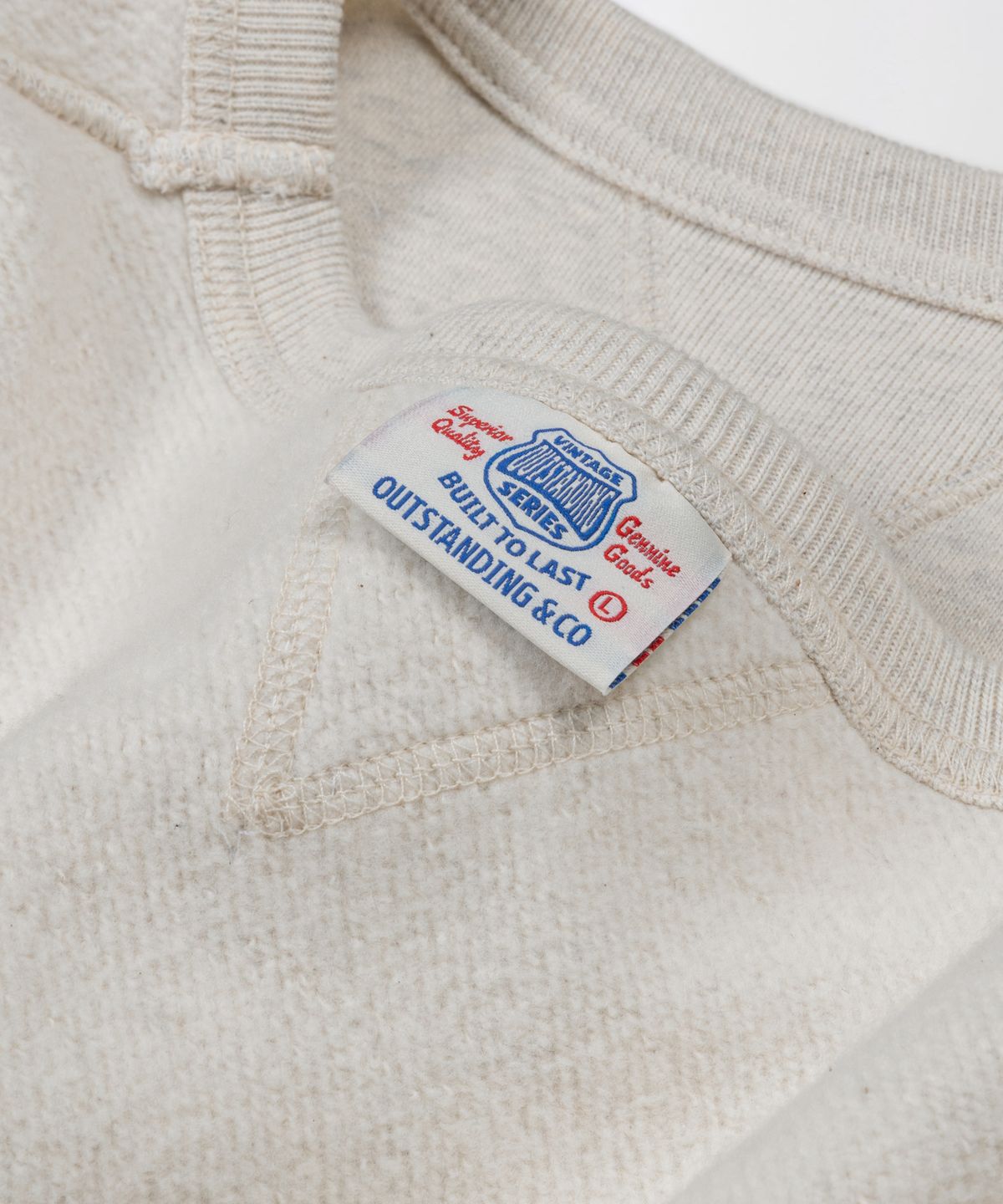 아웃스탠딩(OUTSTANDING) JAPANESE URAKE JERSEY TUBULAR SWEAT_1%OATMEAL