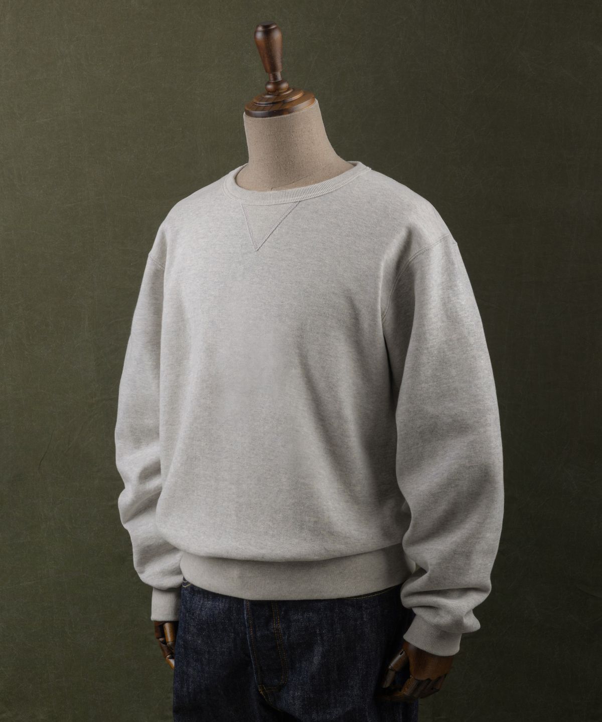 아웃스탠딩(OUTSTANDING) JAPANESE URAKE JERSEY TUBULAR SWEAT_3%MELANGE GRAY