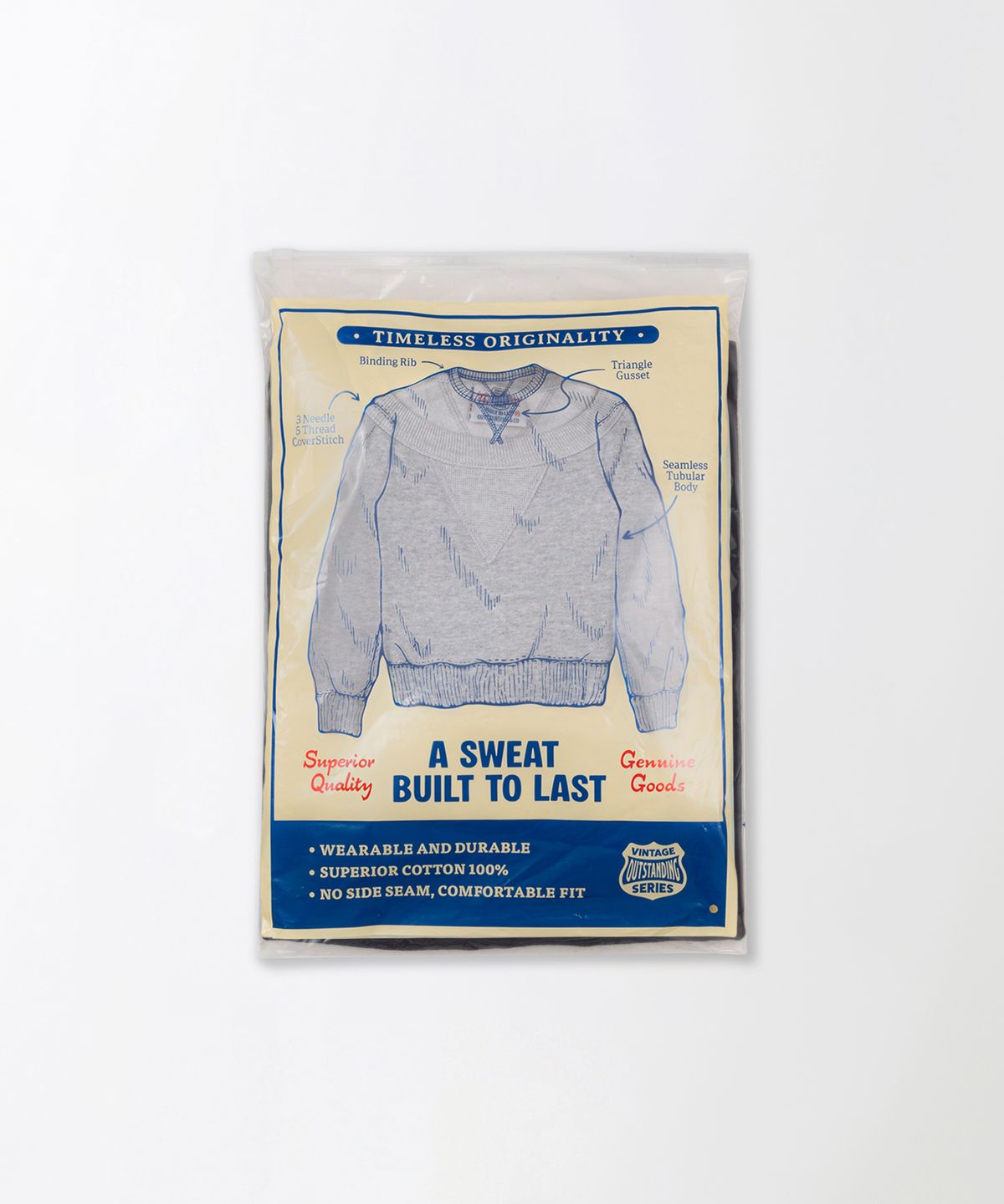 아웃스탠딩(OUTSTANDING) JAPANESE URAKE JERSEY TUBULAR SWEAT_3%MELANGE GRAY