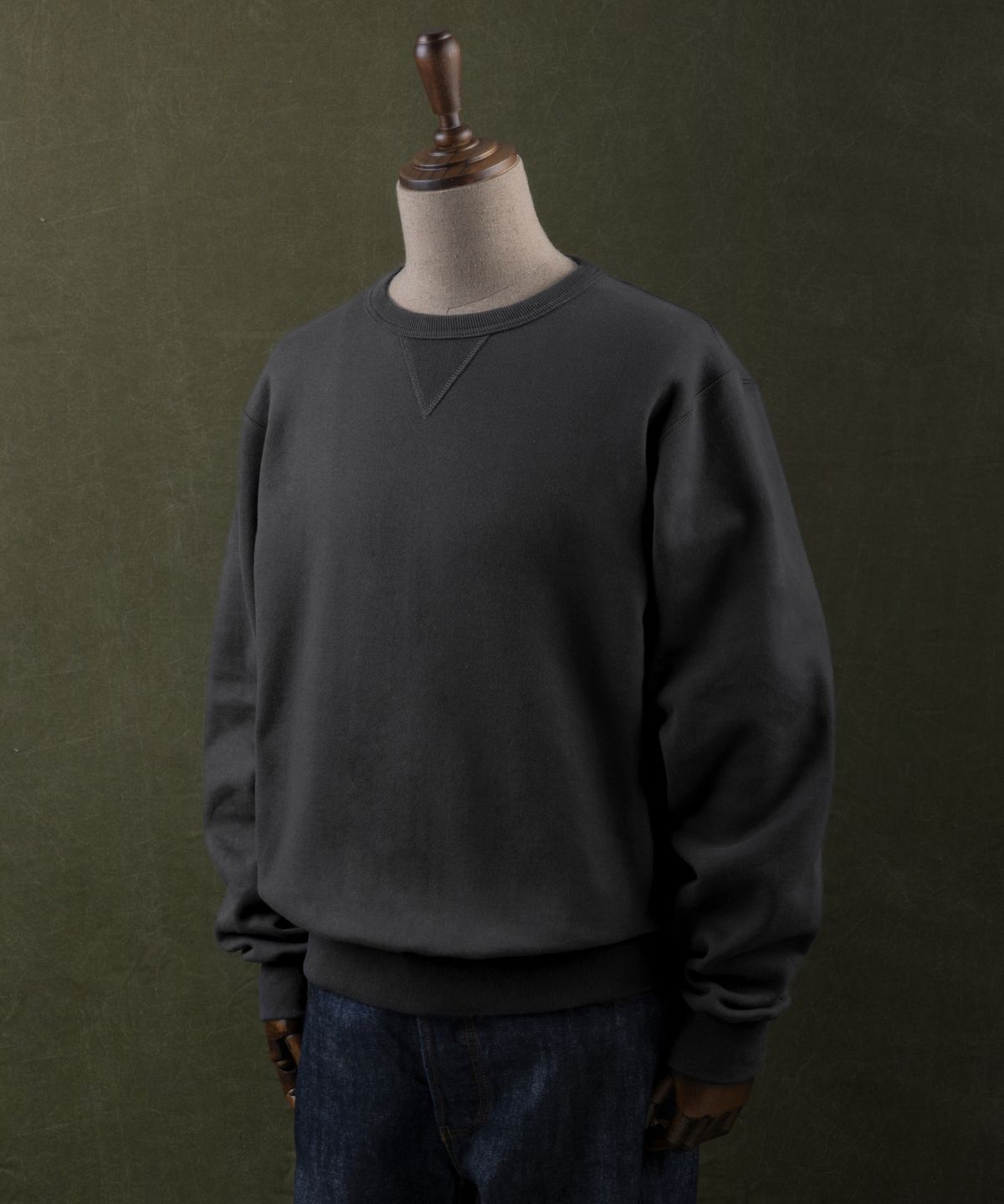 아웃스탠딩(OUTSTANDING) JAPANESE URAKE JERSEY TUBULAR SWEAT_VINTAGE BLACK