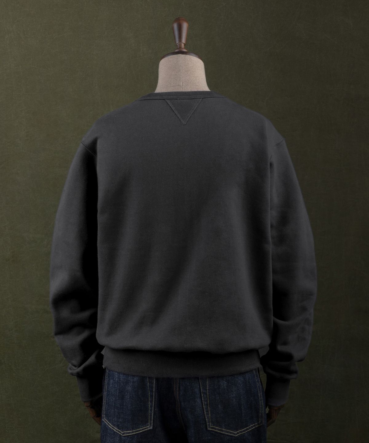 아웃스탠딩(OUTSTANDING) JAPANESE URAKE JERSEY TUBULAR SWEAT_VINTAGE BLACK
