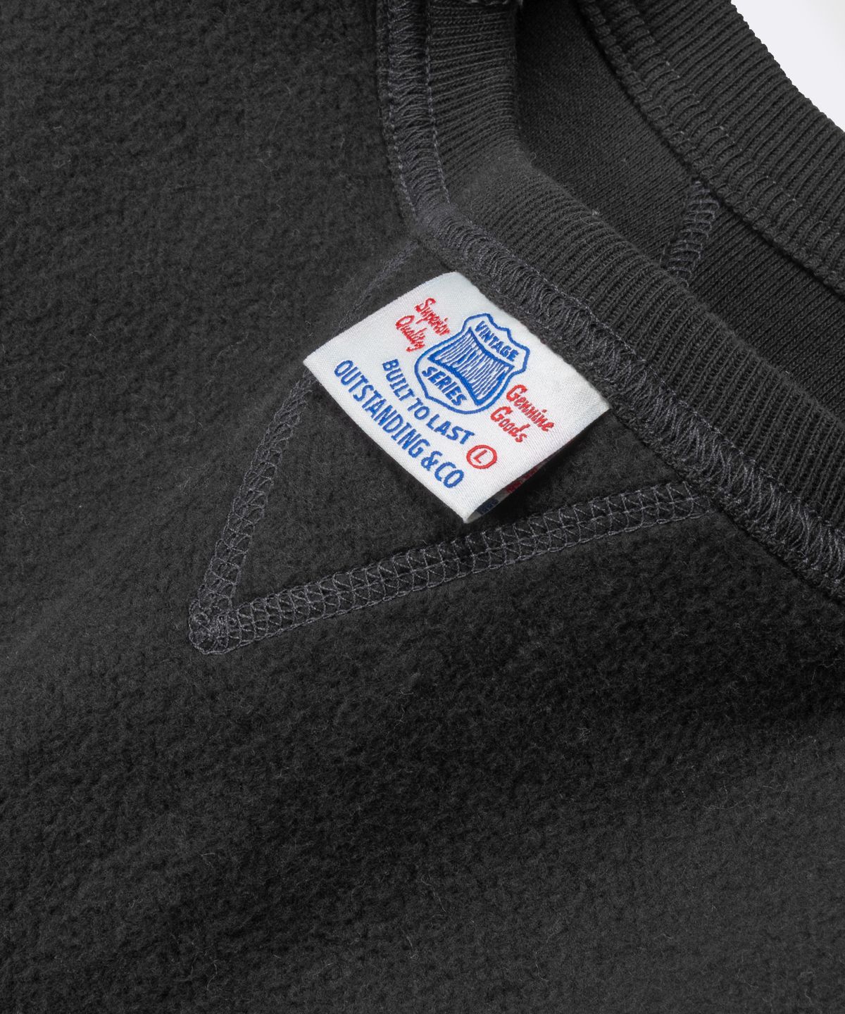 아웃스탠딩(OUTSTANDING) JAPANESE URAKE JERSEY TUBULAR SWEAT_VINTAGE BLACK