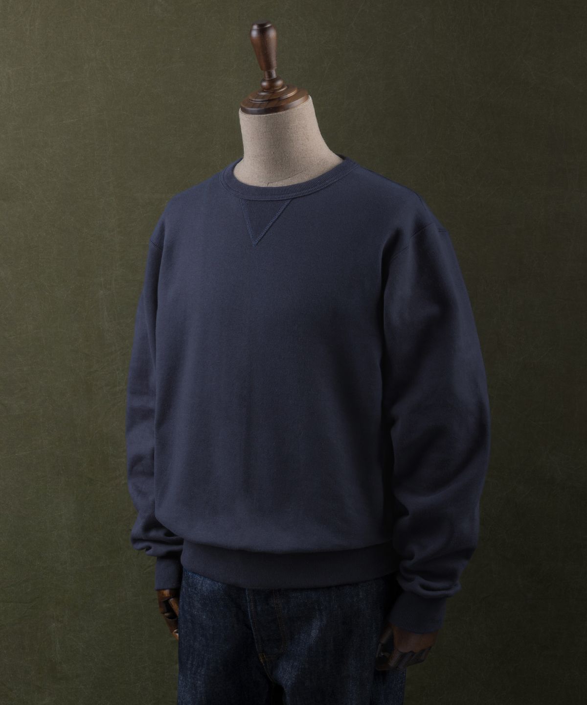 아웃스탠딩(OUTSTANDING) JAPANESE URAKE JERSEY TUBULAR SWEAT_VINTAGE NAVY