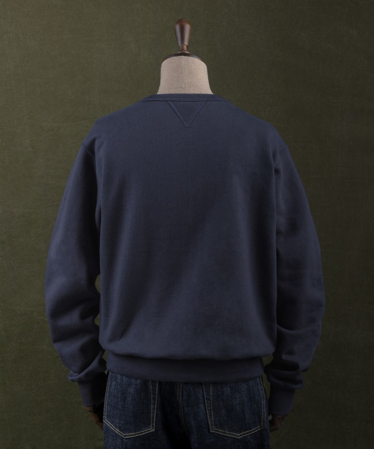 아웃스탠딩(OUTSTANDING) JAPANESE URAKE JERSEY TUBULAR SWEAT_VINTAGE NAVY