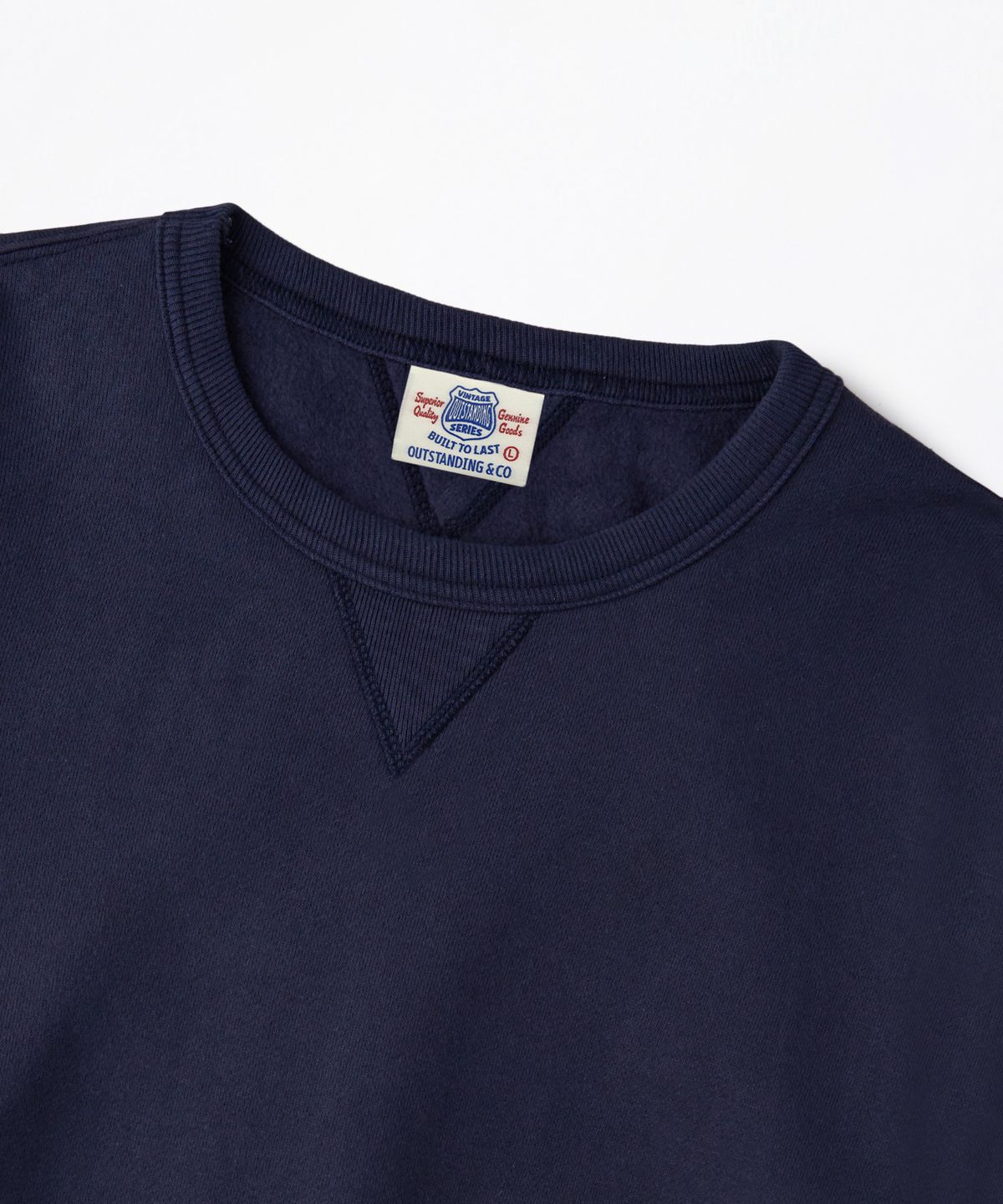 아웃스탠딩(OUTSTANDING) JAPANESE URAKE JERSEY TUBULAR SWEAT_VINTAGE NAVY
