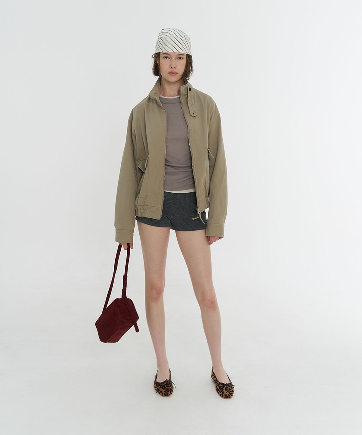 타버트(TARVERT) Lazle Slim Tencel T-Shirt - Taupe Gray