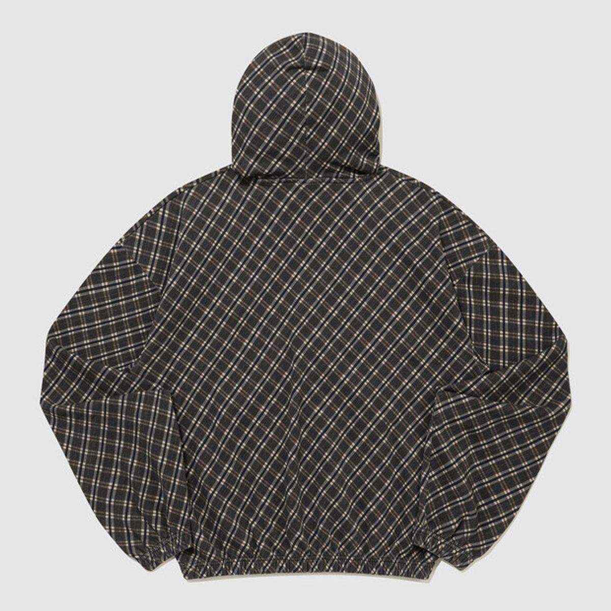 엄브로(UMBRO) [UMB X SLAM JAM] 체크 마스크 후드 집업 브라운 UR311OFT91