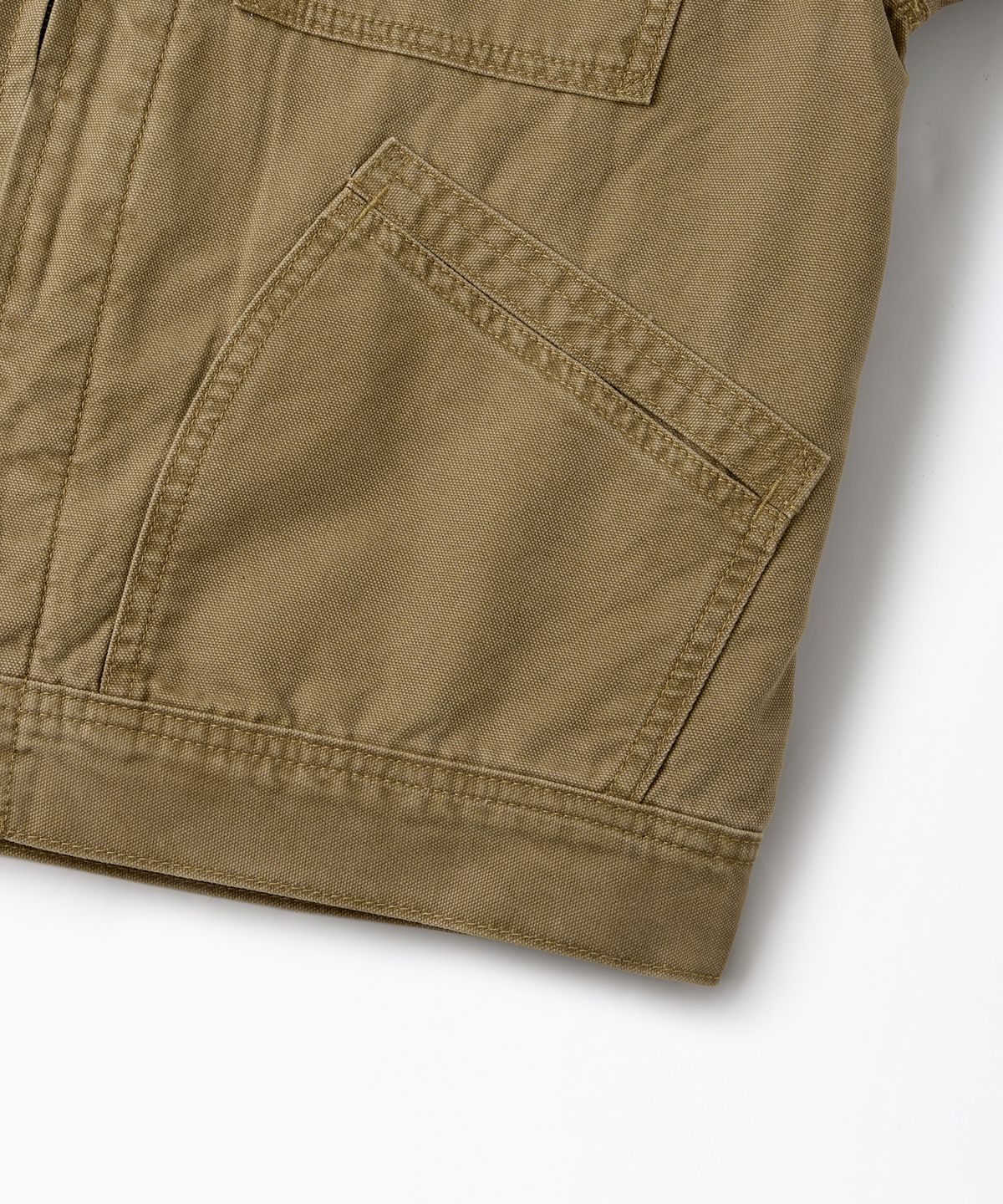 아웃스탠딩(OUTSTANDING) 50S BLANKET-LINED ZIP WORK JACKET_KHAKI