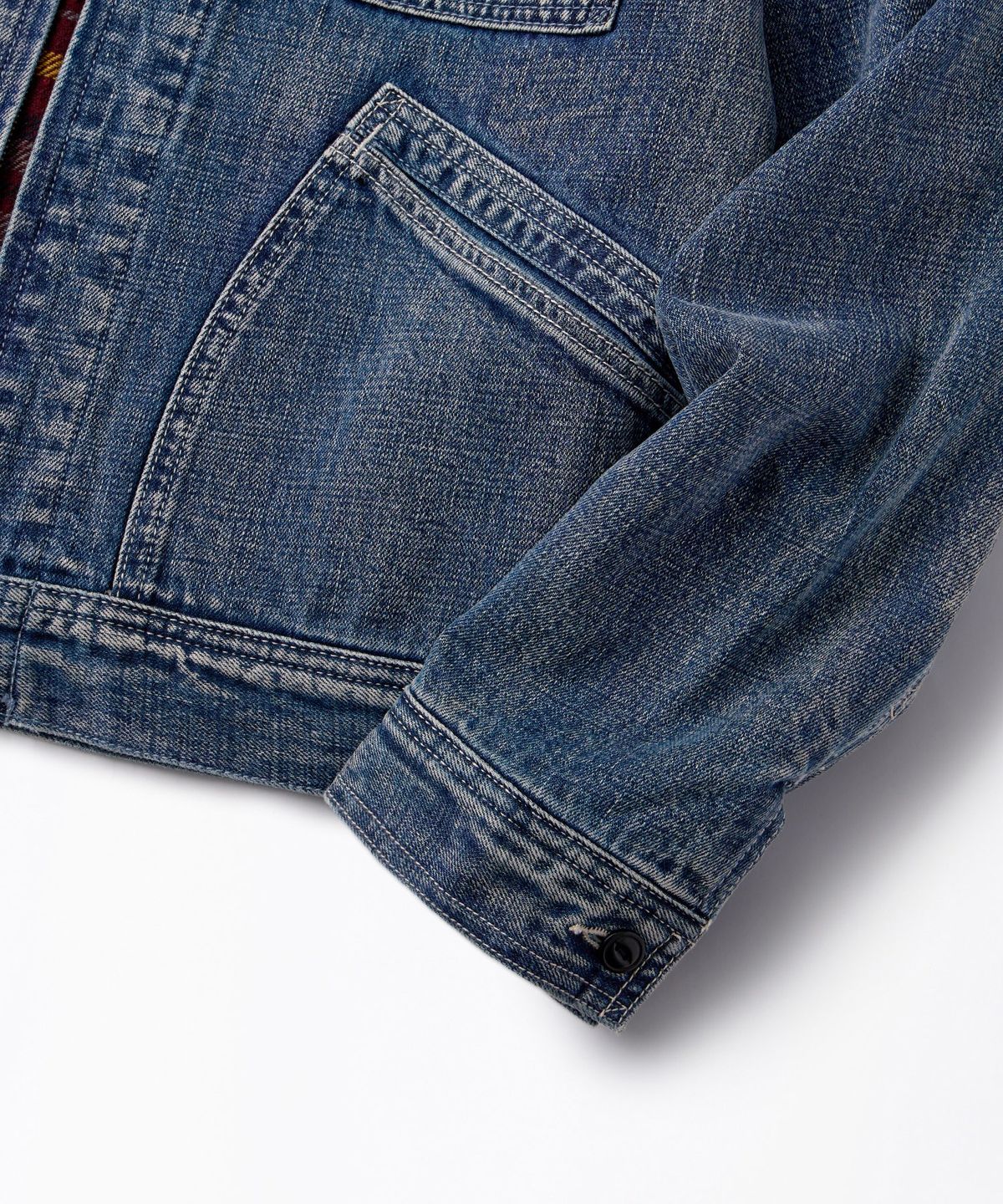 아웃스탠딩(OUTSTANDING) 50S BLANKET-LINED ZIP WORK JACKET_L.BLUE